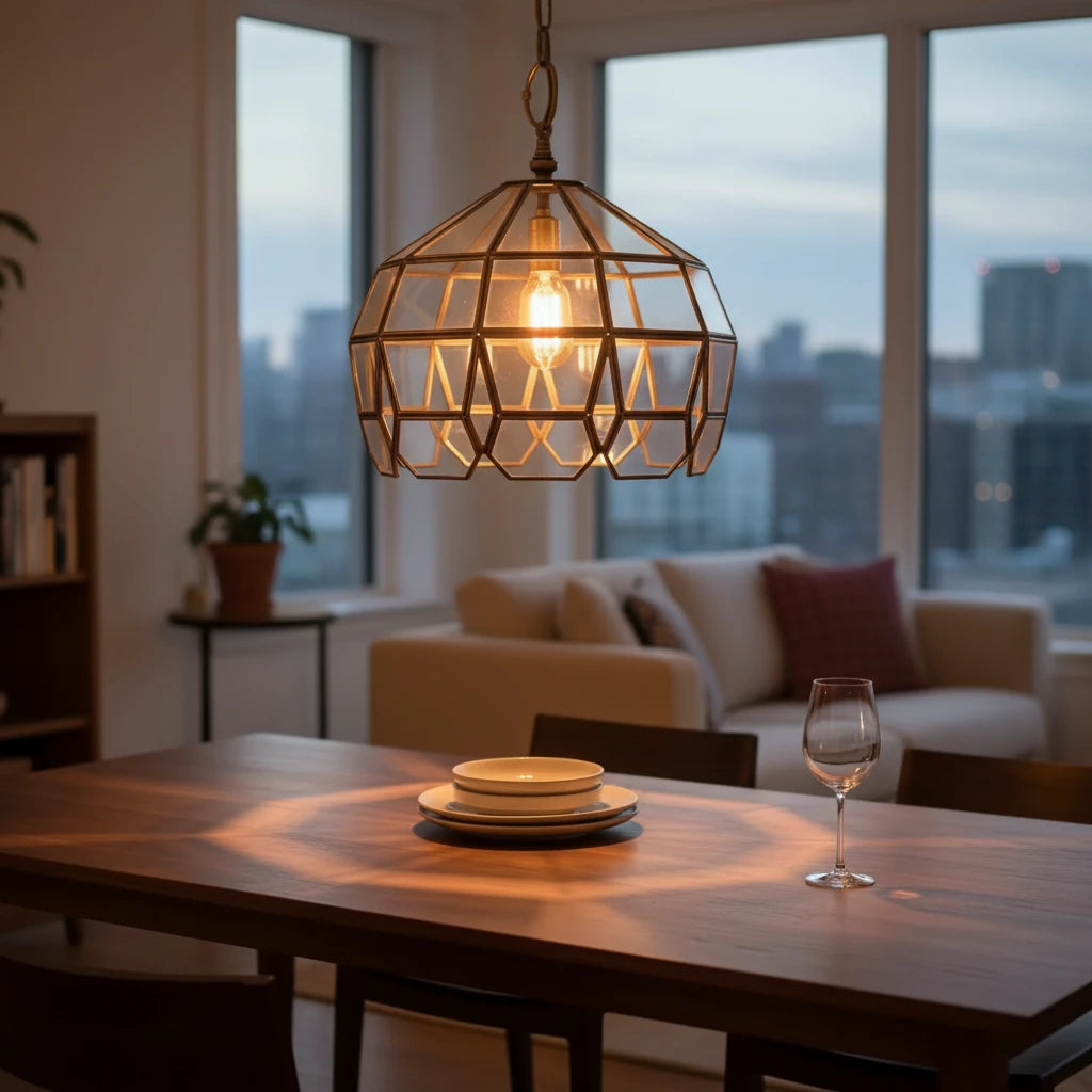 handmade brass glass ceiling pendant