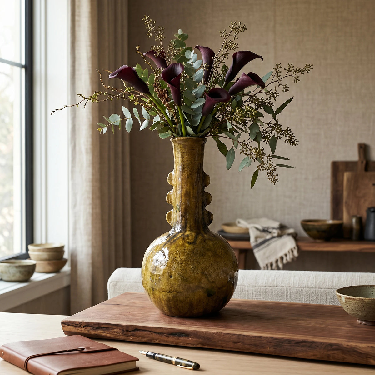 Tamegroute Ochre Glazed Vase