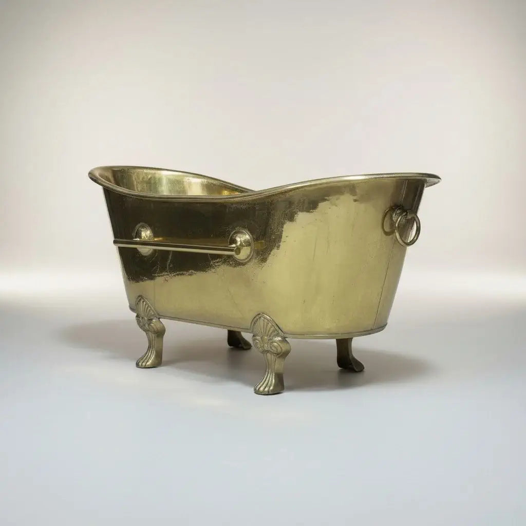 luxury brass soaking bathtub statement bathroom centerpiece