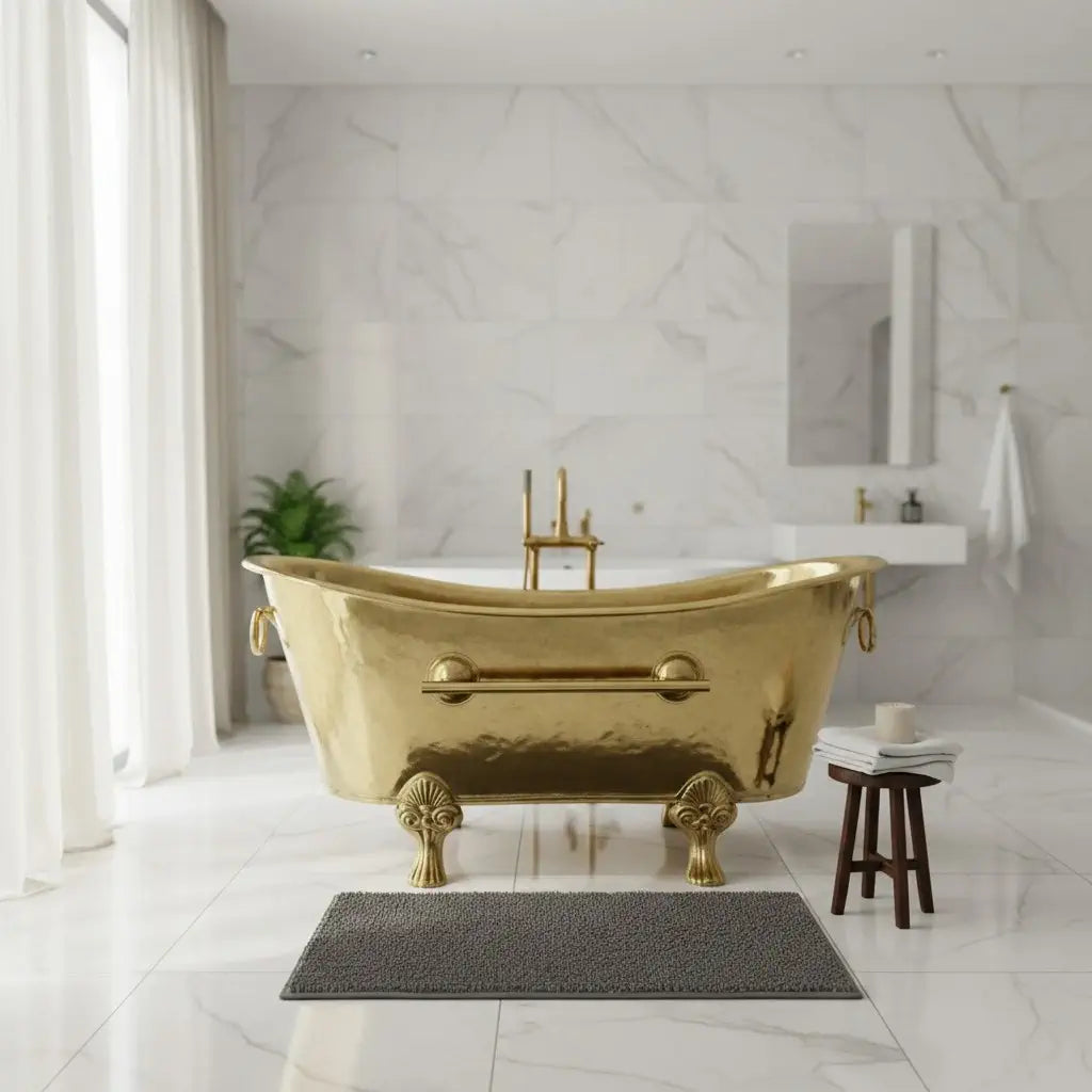 freestanding solid brass bathtub luxury bathroom design