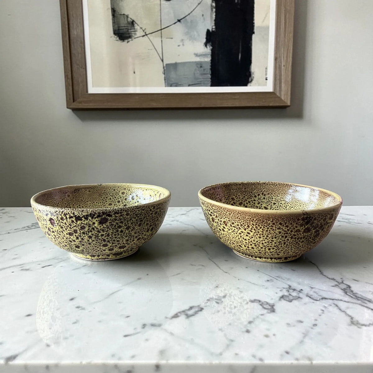 handmade ceramic bowl speckled glaze artisan bowl