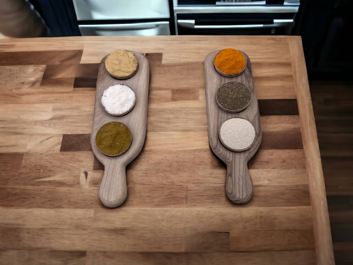 Handmade Walnut Wood Spice Tray.