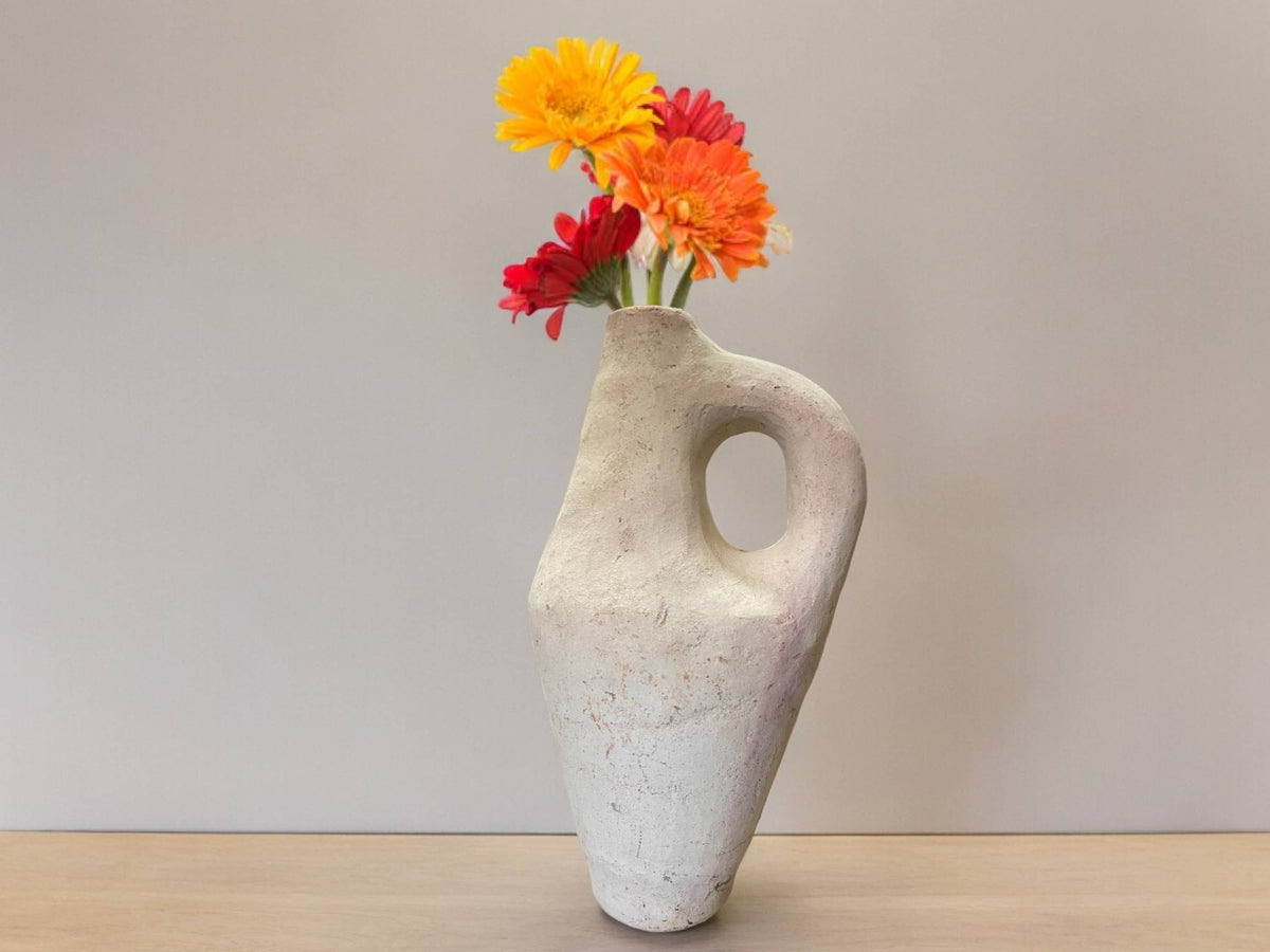 Authentic Moroccan Tamegroute Jug Sculpture - Unglazed Tamegroute Ceramics