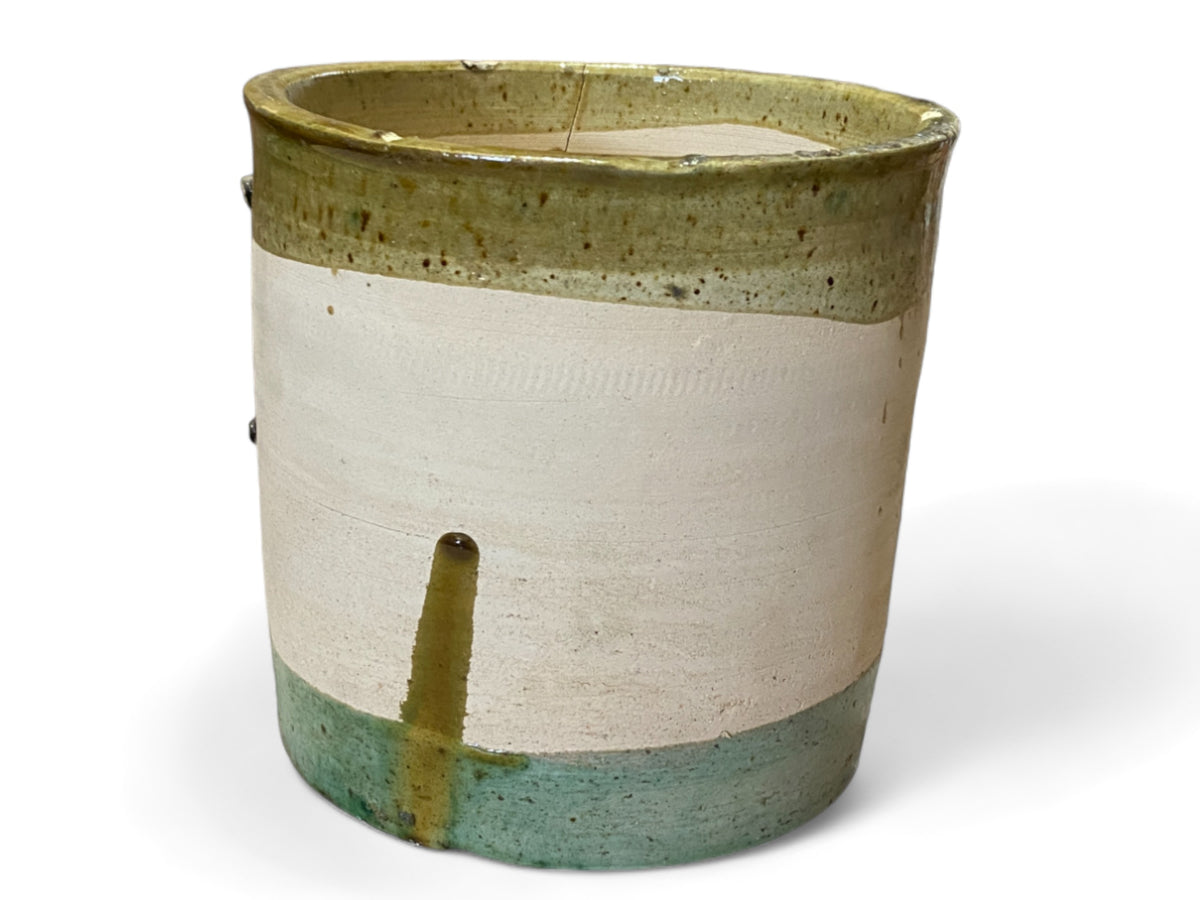 Handmade Moroccan Vintage Shaded Glaze Tamegroute Planter/Pot: Unique Ceramic Pottery for Plants