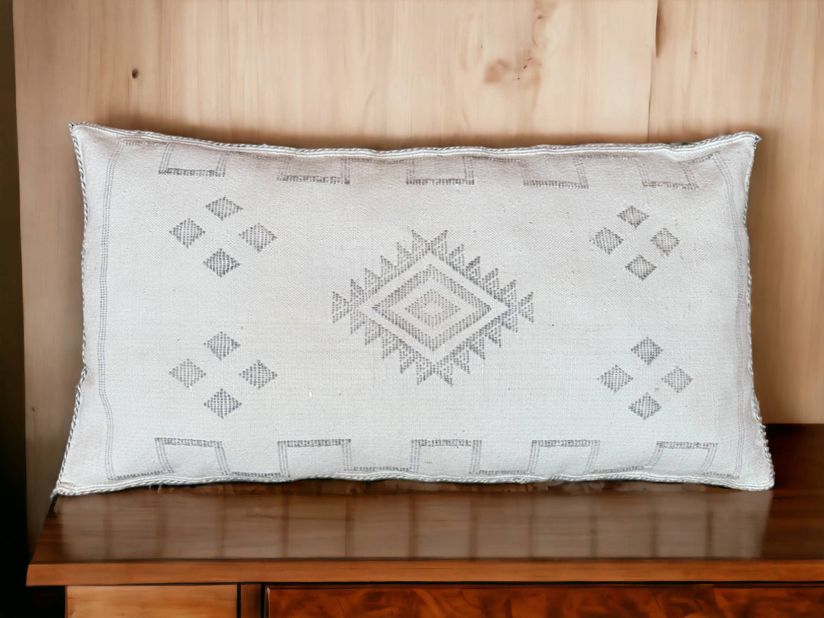 Moroccan Cactus Lumbar, Sabra Silk, Berber Cushion - Sofa Pillow, Bohemian Style Cushion Cover