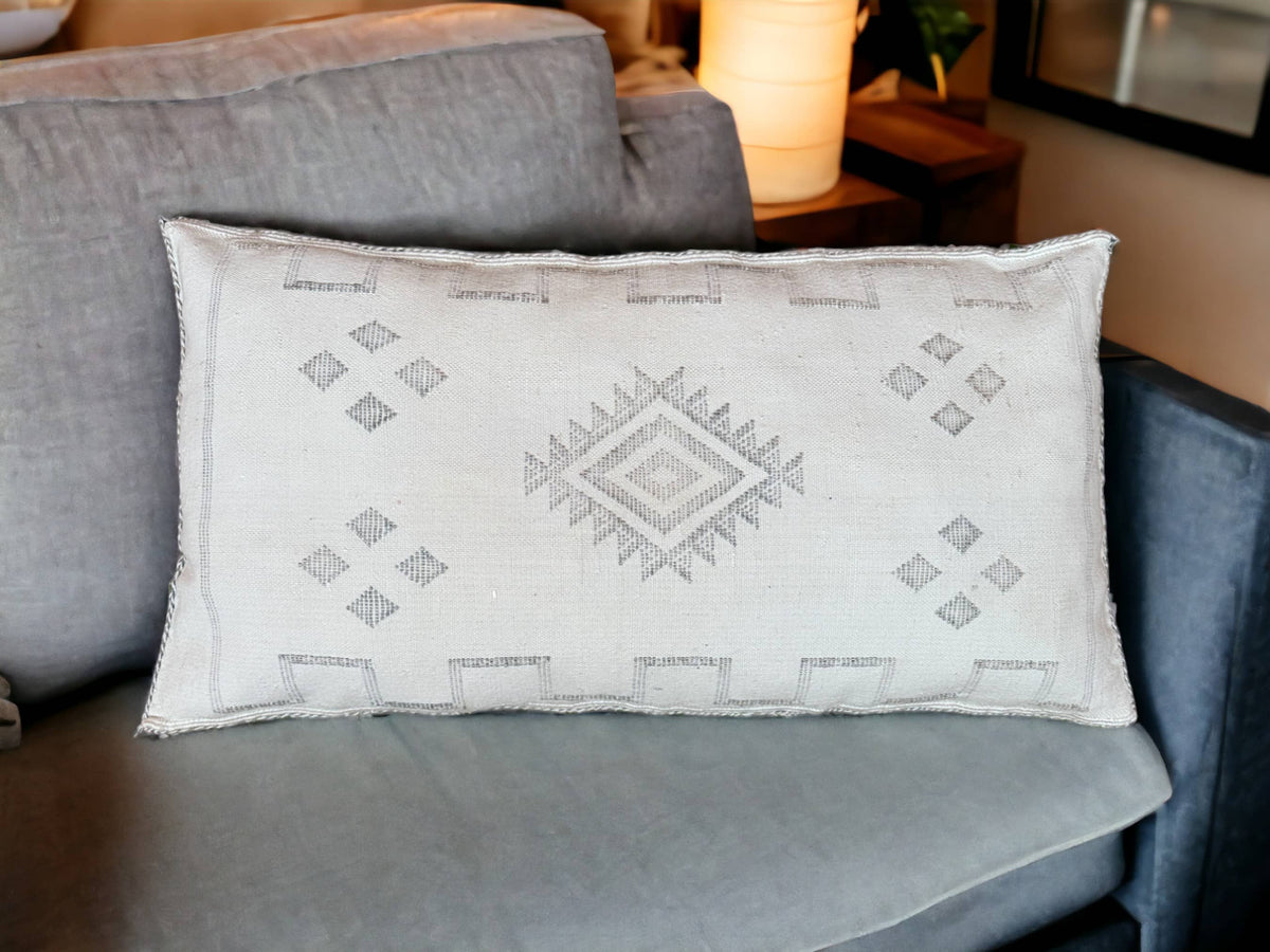 Moroccan Cactus Lumbar, Sabra Silk, Berber Cushion - Sofa Pillow, Bohemian Style Cushion Cover