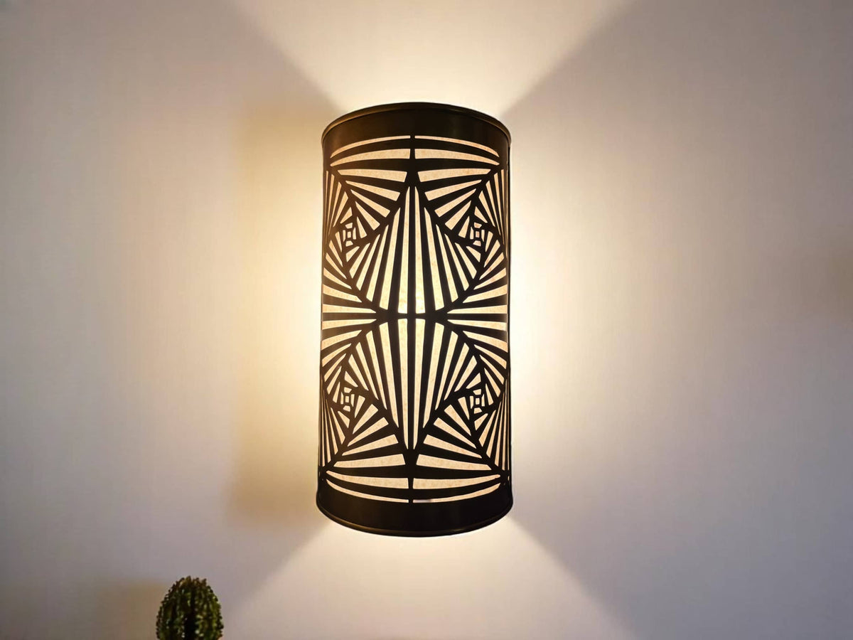 Set of 2 Handmade Moroccan Brass Wall Sconces