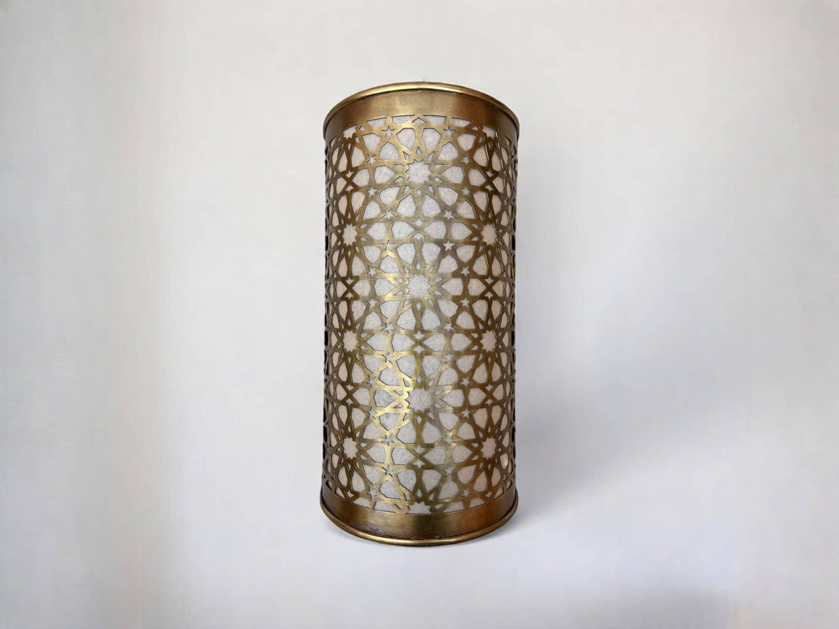 Set of 2 Moroccan Brass Wall Sconces