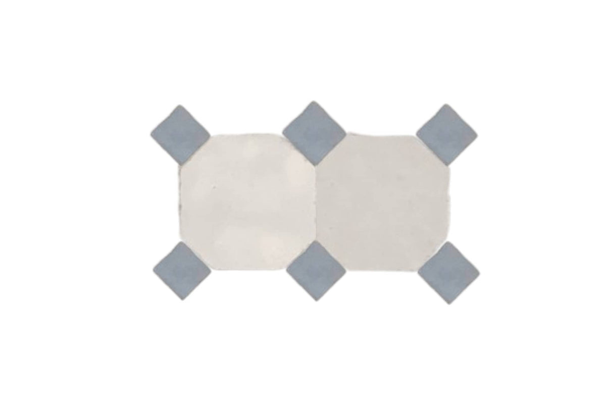 Handcrafted Light Gray & Gray Moroccan Zellige Tiles