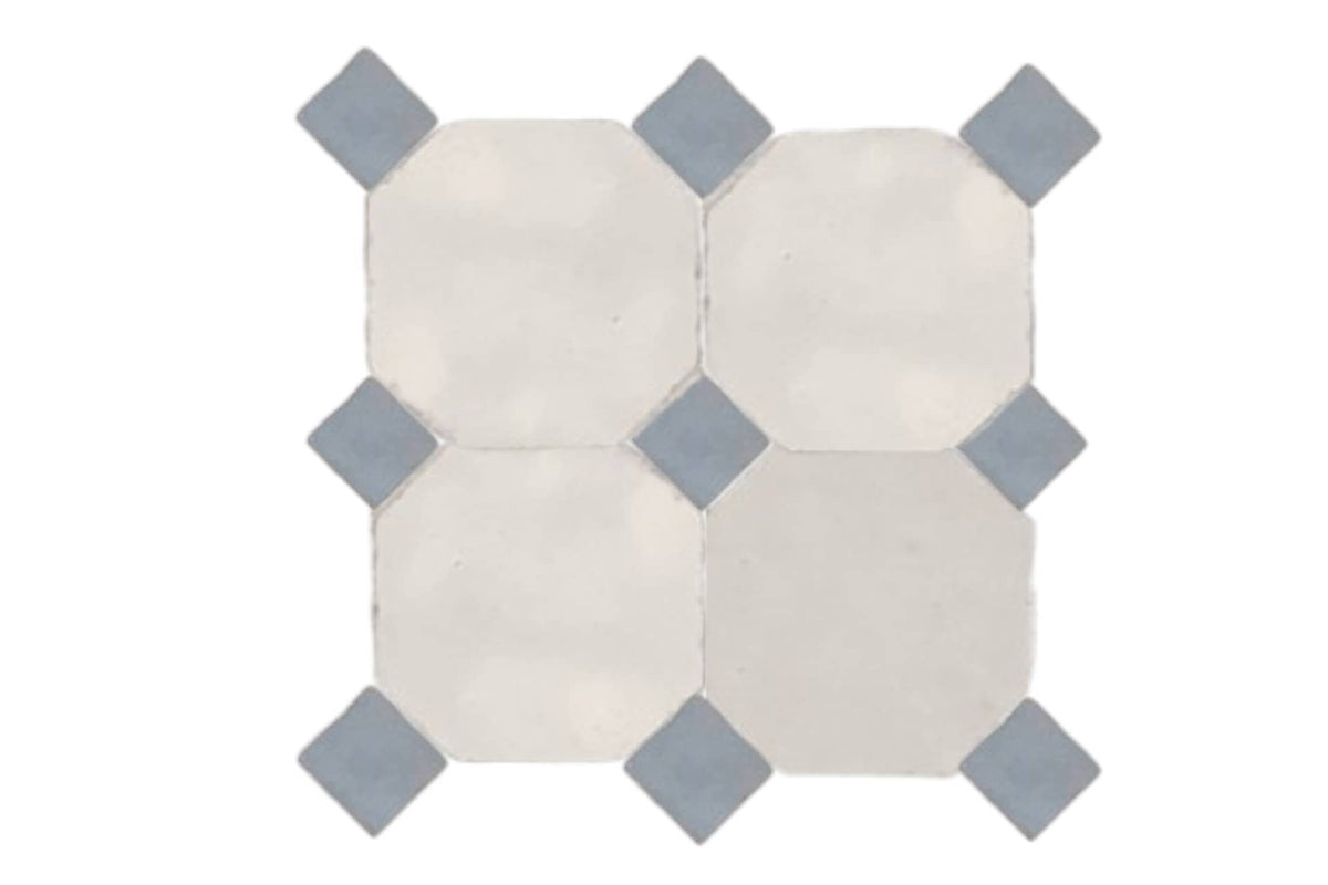 Handcrafted Light Gray & Gray Moroccan Zellige Tiles