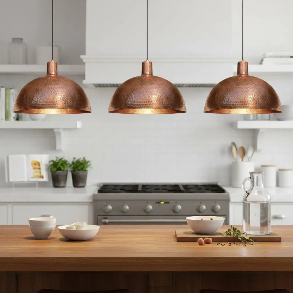 oxidized copper pendant light kitchen island lighting