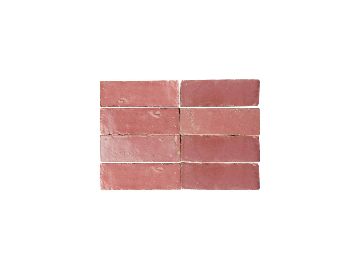 Blushing Mistress Bejmat Zellige Tile – 2"x6" Handmade Moroccan Tile