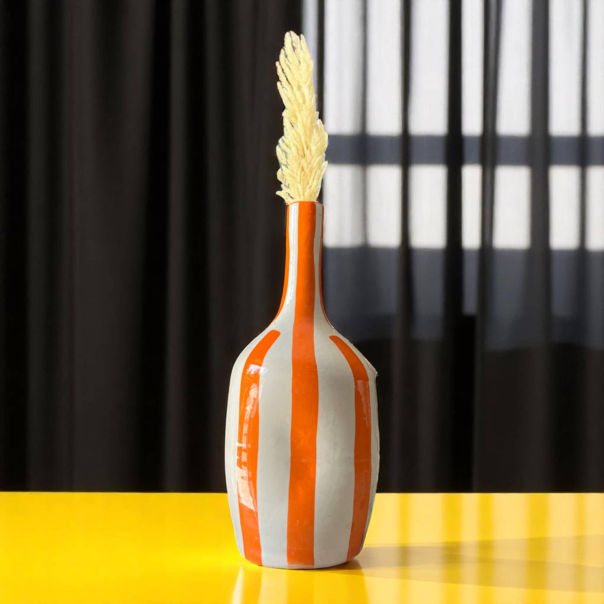 Handcrafted Striped Vase