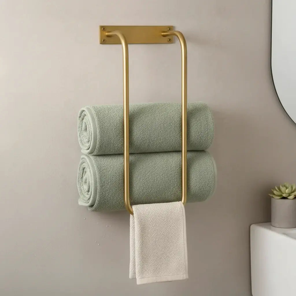 solid brass towel storage rack wall mounted