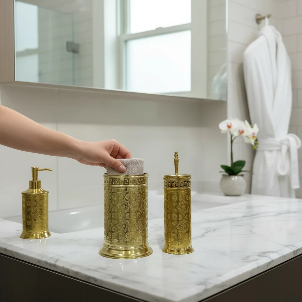 luxury brass bathroom accessories matching set
