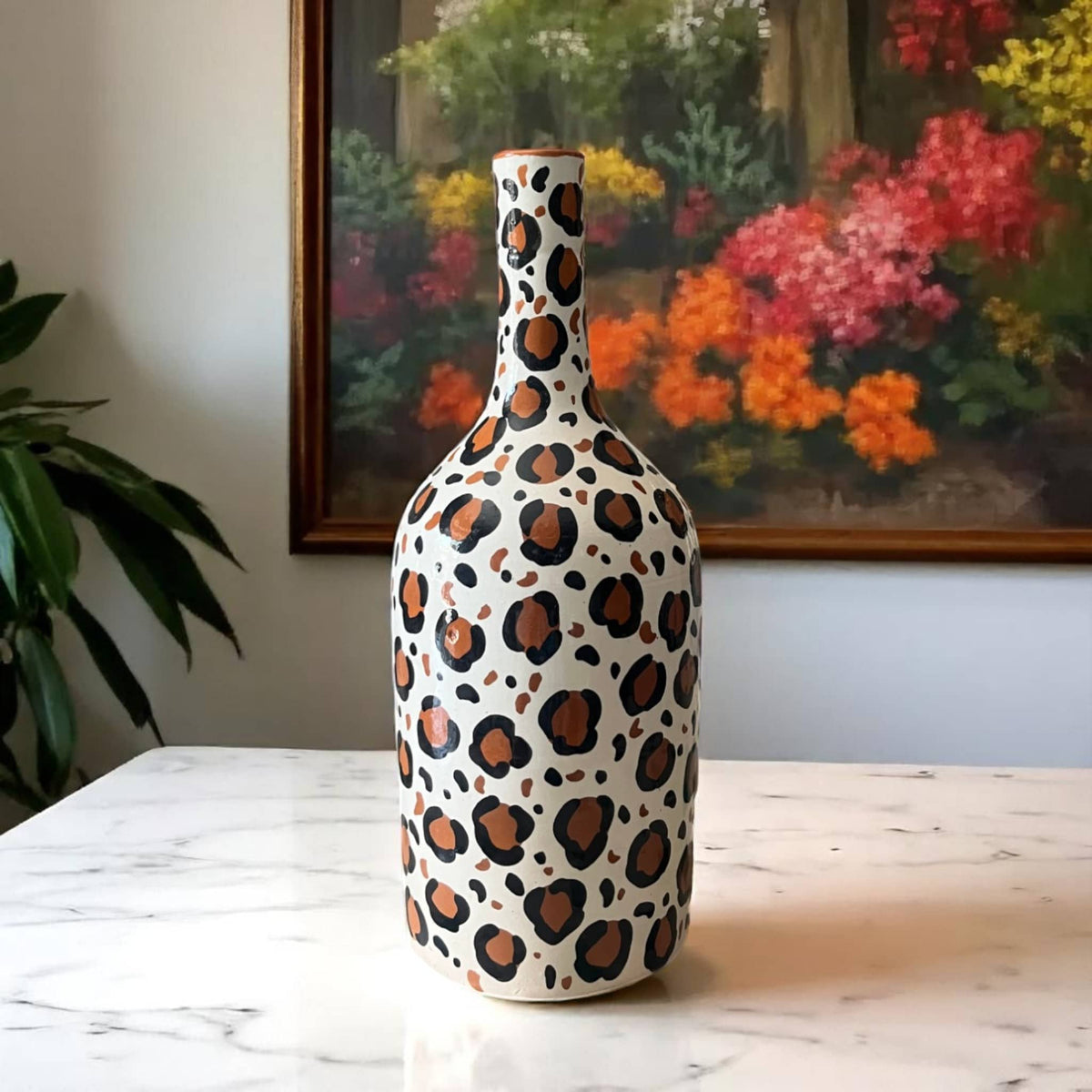 Handmade & Handpainted Leopard Print Vase (20 / 24 / 25 cm)