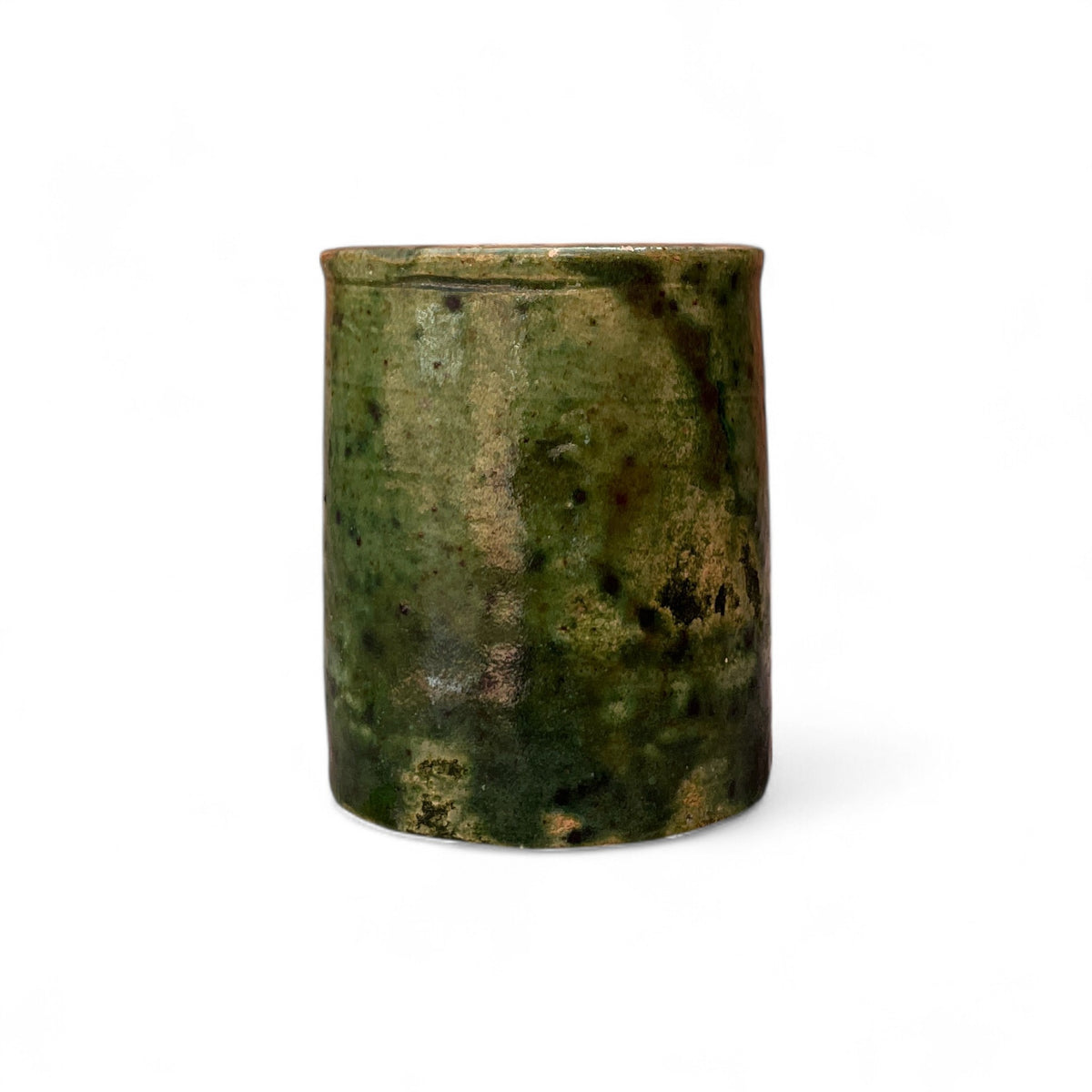 Authentic Tamegroute Green Glazed Cups (Set of 6 - 6 cm H x 5 cm Dia)