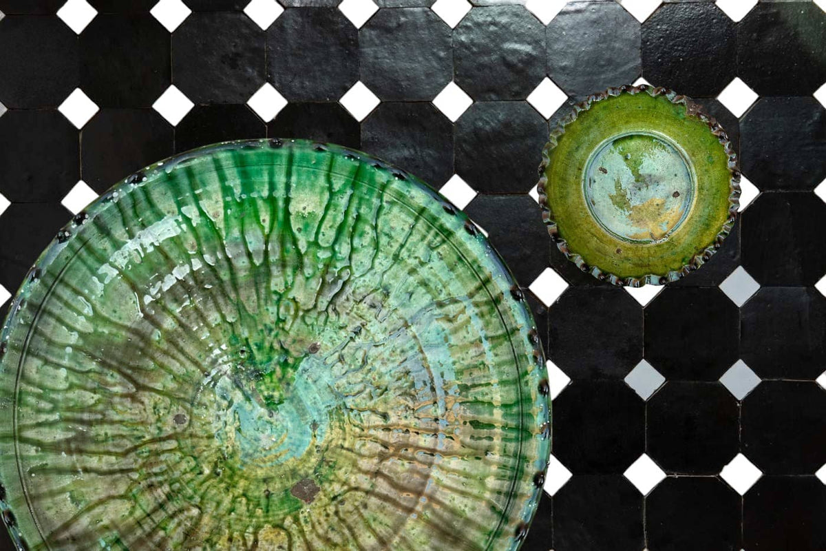 Handcrafted Black & White Moroccan Zellige Tiles