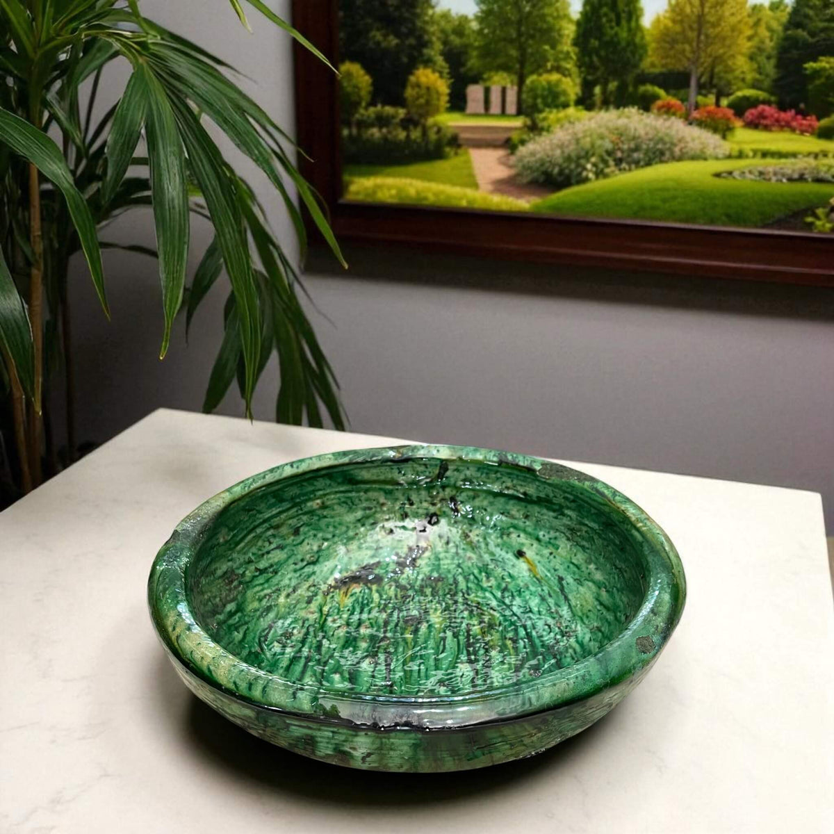 Discover Exquisite Artistry: Authentic Tamegroute Glazed Moroccan Bowls & Planters (Available in 2 Colors & 2 Sizes)