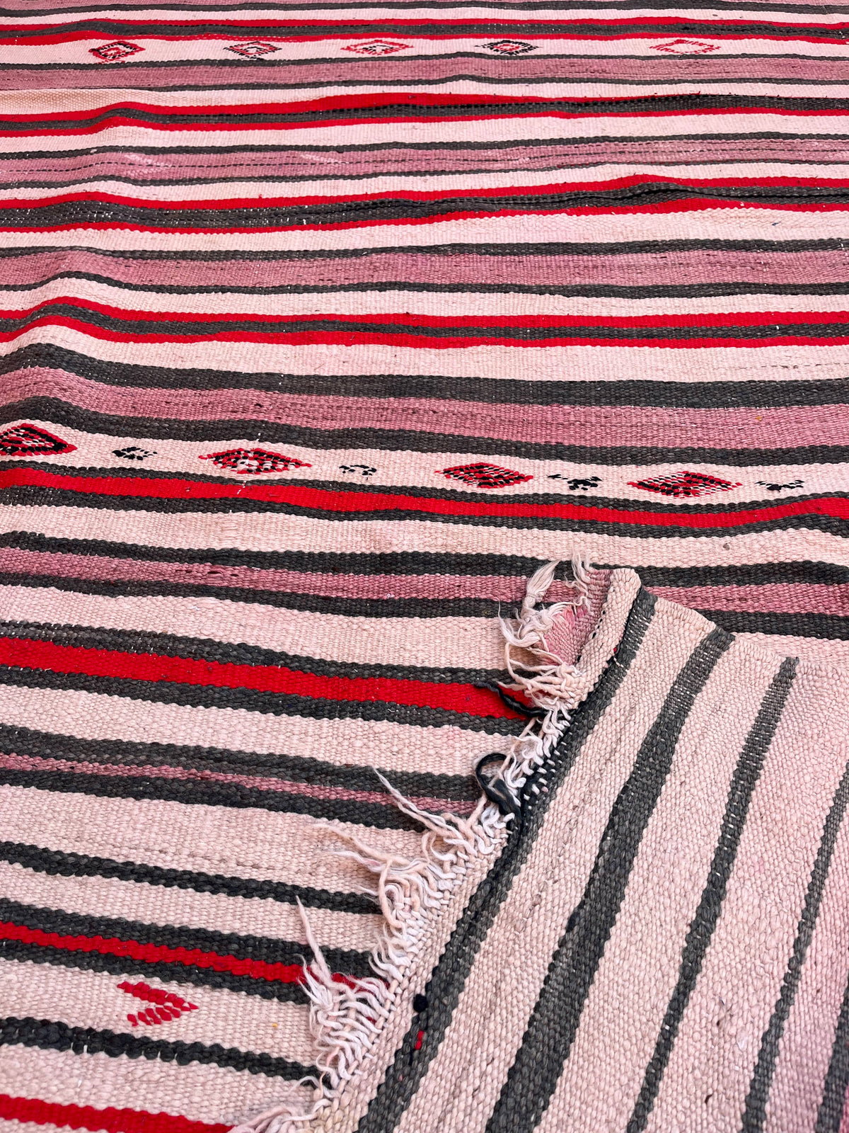 Handwoven Vintage Moroccan Kilim Rug (10.4 x 4.7 ft)