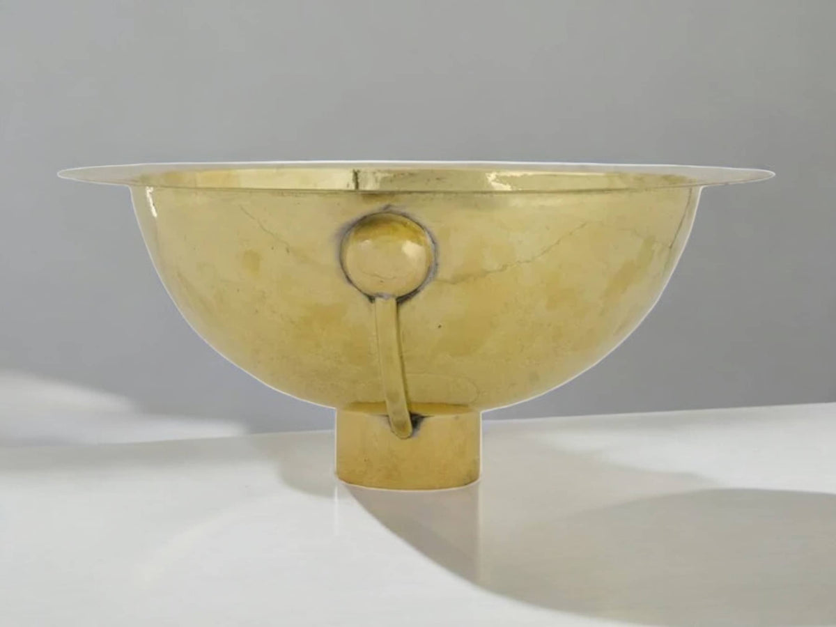 Moroccan Golden Brass Hammered Sink – Handmade Round Drop-In Sink