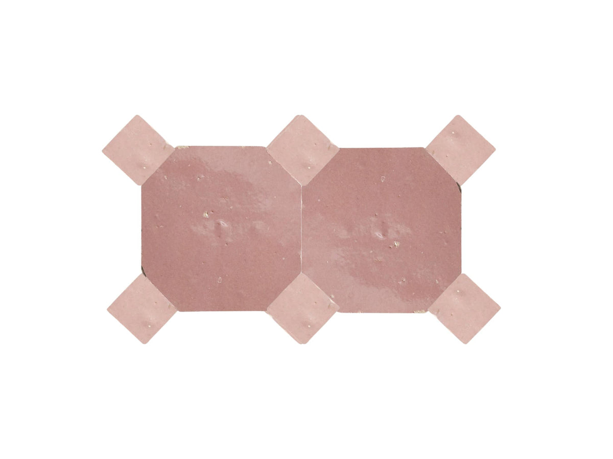 Handcrafted Pink Moroccan Zellige Tiles
