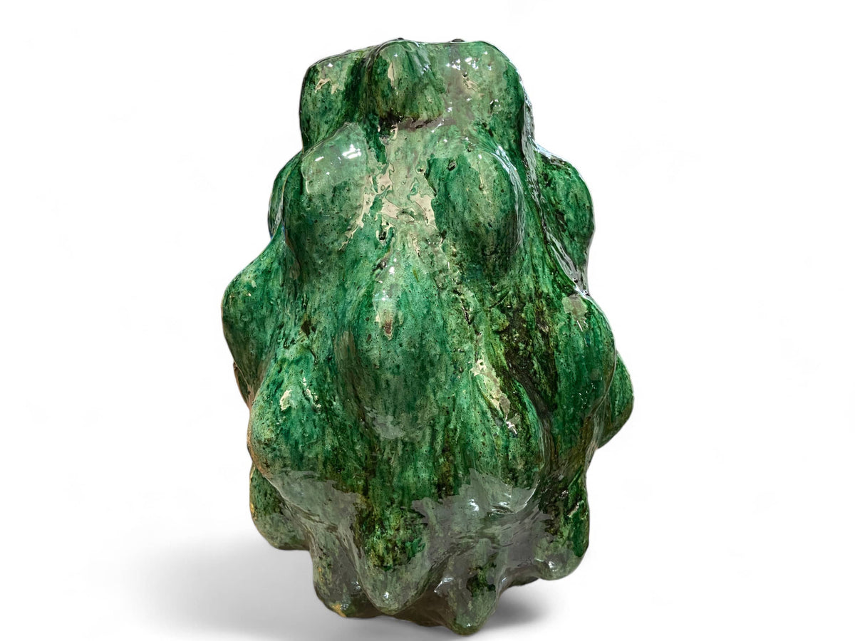 Artisan Handmade Moroccan Tamegroute Green Axel Salto Glazed Vase