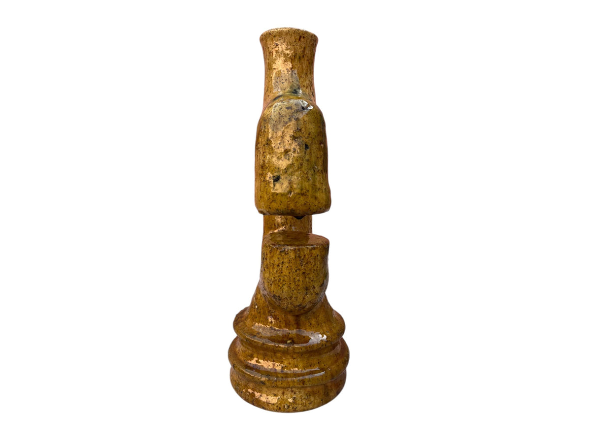 Artisan Handmade Moroccan Tamegroute Ochre Glazed Vase