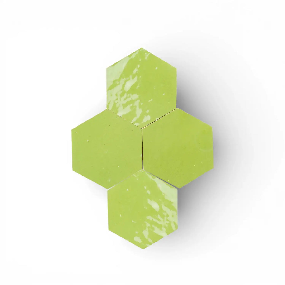 lime green hexagon zellige tile handmade moroccan ceramic tile