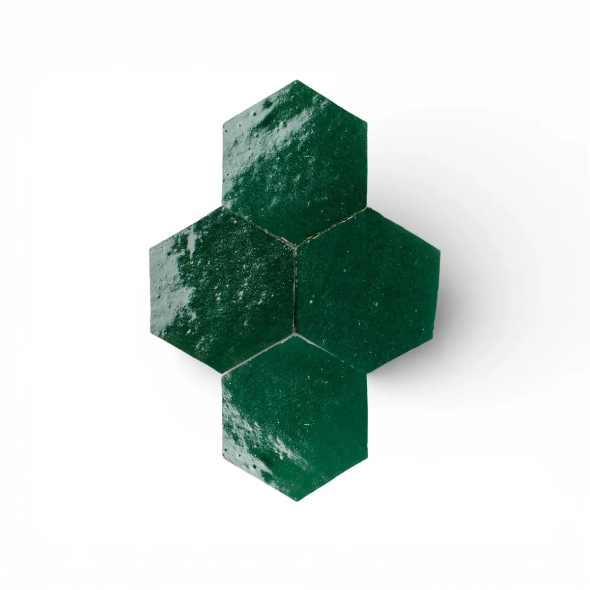 emerald green hexagon zellige tile handmade moroccan ceramic tile