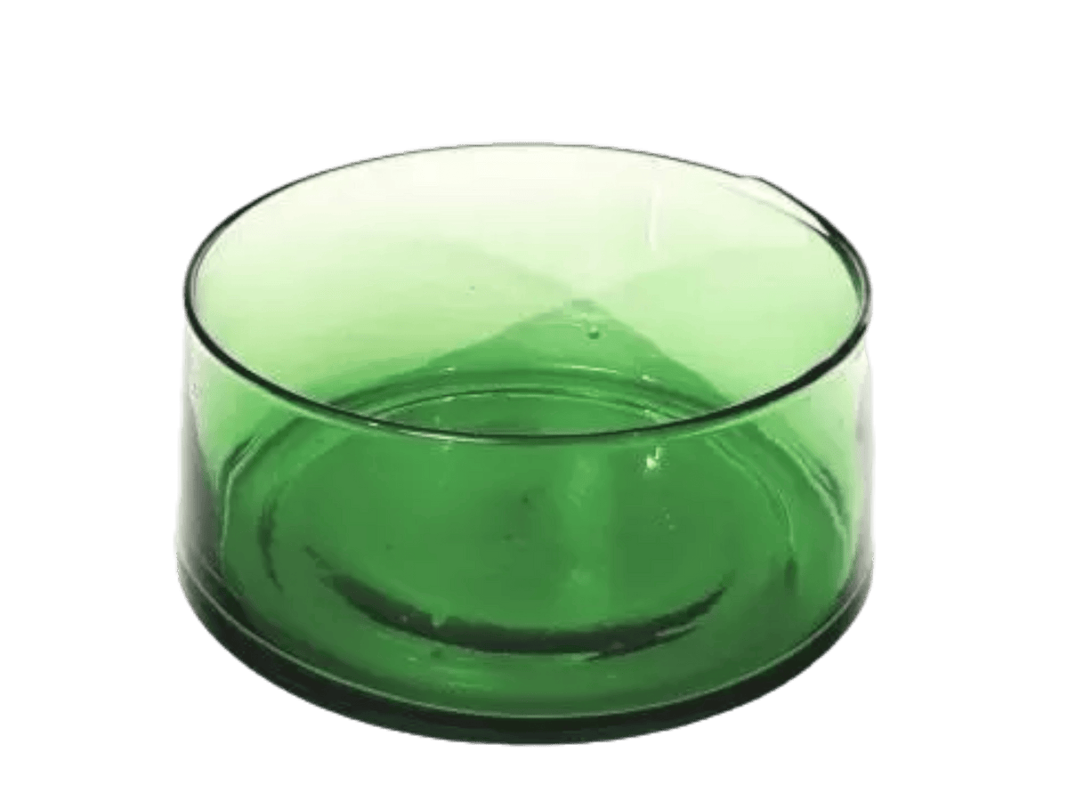 Round Hand Blown Glass Salad Bowl