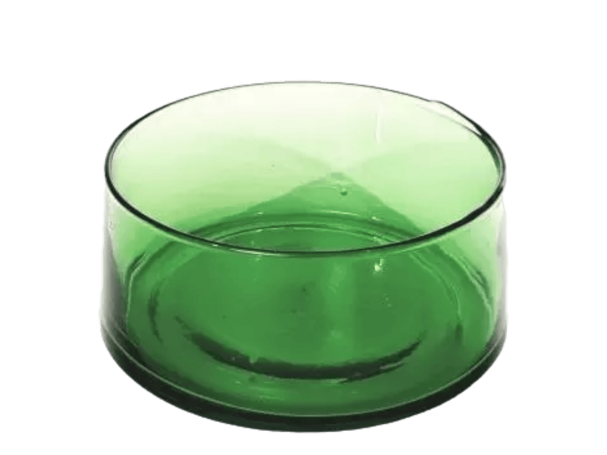 Round Hand Blown Glass Salad Bowl