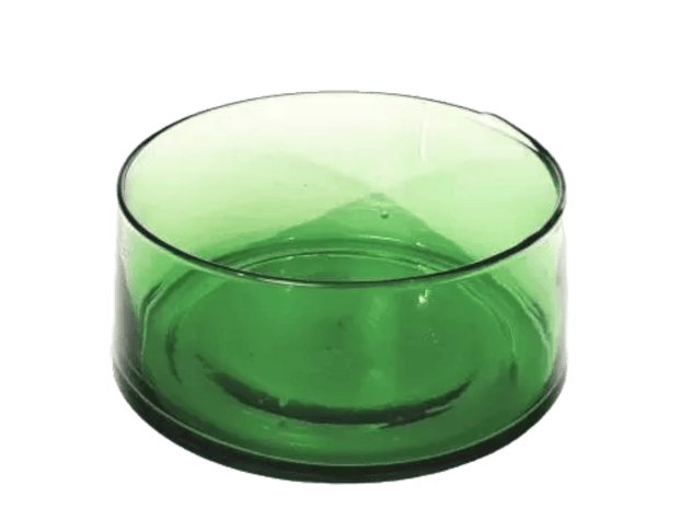 Round Hand Blown Glass Salad Bowl