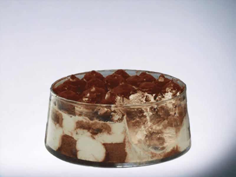 Round Hand Blown Glass Salad Bowl