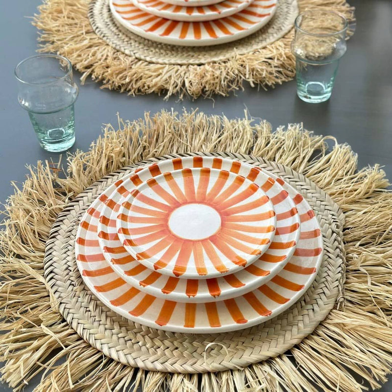 Orange Sun Plate Set - Vibrant Dinnerware for Summer Dining