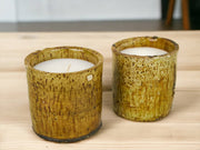 Luxury Handmade Moroccan Shaded Ochre Tamegroute Scented Soy Wax Candle with Ceramic Holder