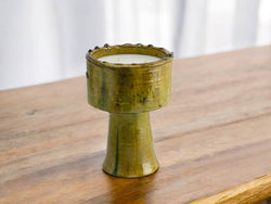 Handmade Tamegroute Pottery Candle Cup – Moroccan Artisan Scented Candle