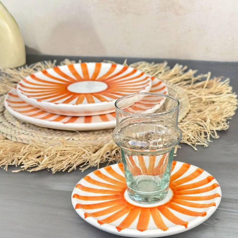 Orange Sun Plate Set - Vibrant Dinnerware for Summer Dining