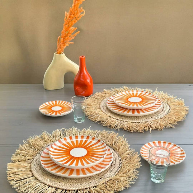 Orange Sun Plate Set - Vibrant Dinnerware for Summer Dining