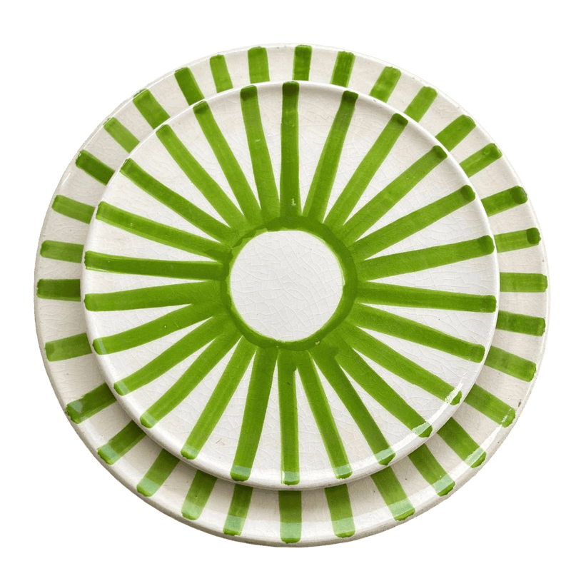 Light Green Sun Plate Set - Vibrant Dinnerware for Summer Dining