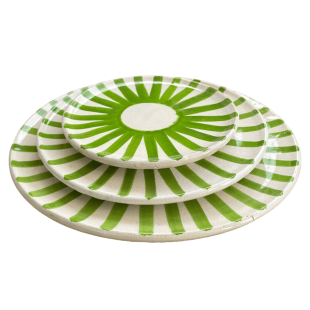 Light Green Sun Plate Set - Vibrant Dinnerware for Summer Dining