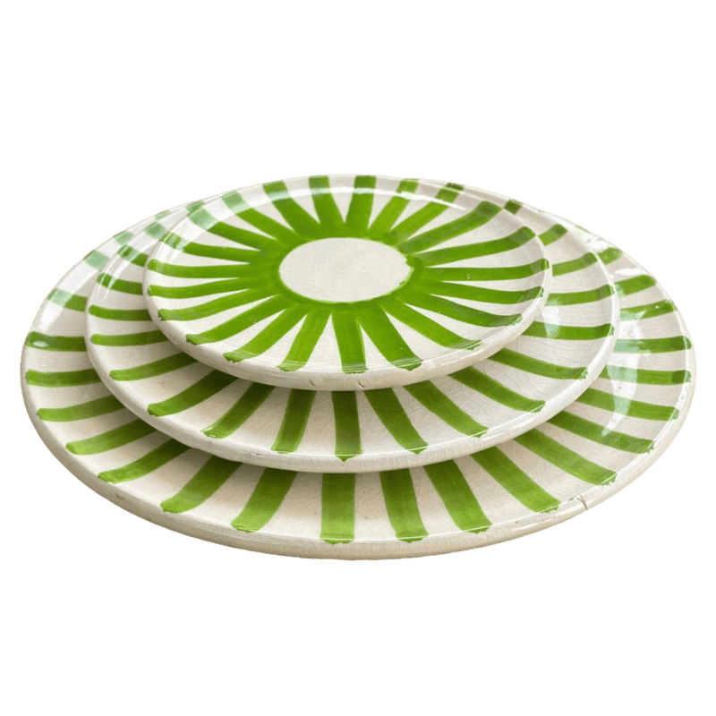 Light Green Sun Plate Set - Vibrant Dinnerware for Summer Dining