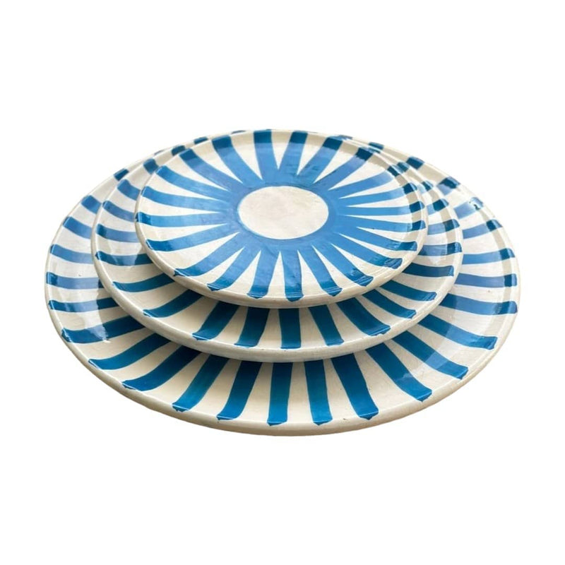 Turquoise Blue Sun Plate Set - Vibrant Dinnerware for Summer Dining