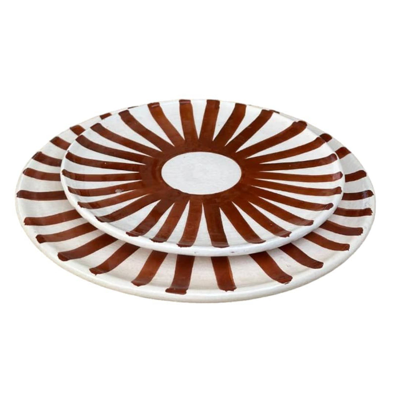 Brown Sun Plate Set - Vibrant Dinnerware for Summer Dining