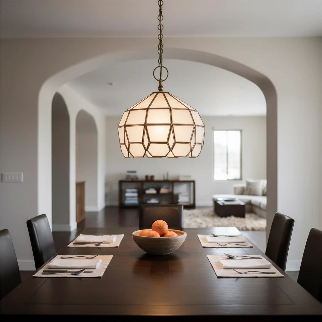 milky glass brass pendant light antique lantern