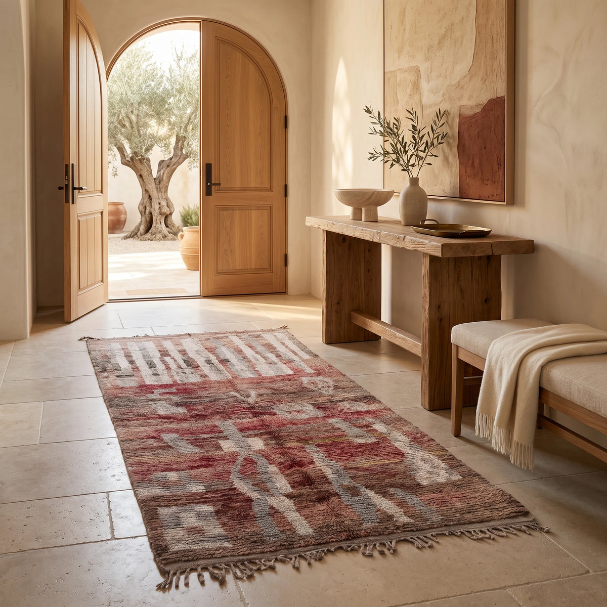Authentic Boujaad Moroccan Carpet – Handmade Berber Rug  2.50 x 1.65 cm  Colorful Geometric Design