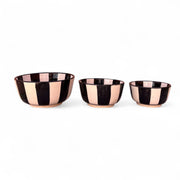 Handpainted Black & White Fes Moroccan Bowls (Set of 3 - 17/20/25 cm Diameter)