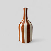 Handcrafted Brown & White Striped Vase (24 cm)
