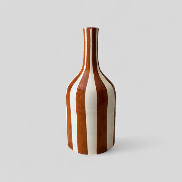 Handcrafted Brown & White Striped Vase (24 cm)