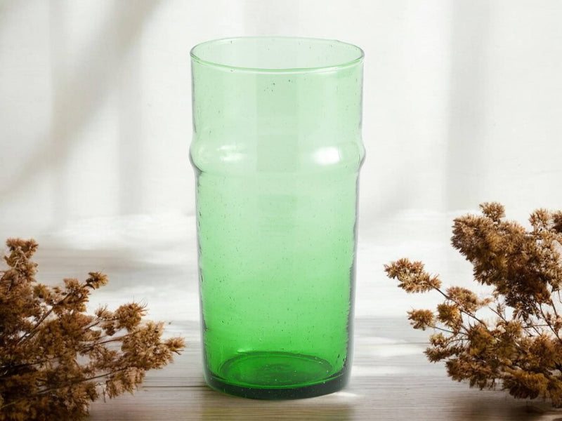Handmade Moroccan Beldi Carafe - Recycled Glass Vase with Unique Artisanal Charm
